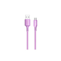 Кабель Colorway USB - MicroUSB (soft silicone) 2.4а 1м фіолетовий