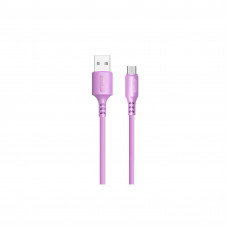 Кабель Colorway USB - MicroUSB (soft silicone) 2.4а 1м фіолетовий