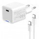 Зарядний пристрій Colorway GaN Mini 30W PD Port PPS USB-C біле + cable Type-C