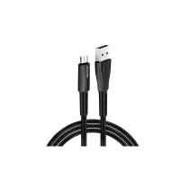 Кабель Colorway USB - MicroUSB (zinc alloy + led) 2.4А 1м Black (CW-CBUM035-BK)
