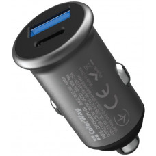 Авто зарядний пристрій Colorway 2USB (Type-C PD30W + USB QC3.0 18W) (48W) Gray