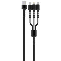 Кабель Colorway 3в1 4.0A (20W) сірий CW-CBU3003-GR