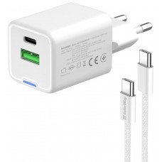 Мережевий зарядн. прист. Colorway GaN Mini 30W PD Port PPS USB (Type-C PD + USB QC4.0) cable Type-C