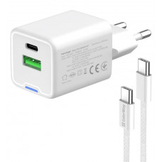 Мережевий зарядн. прист. Colorway GaN Mini 35W PD Port PPS USB (Type-C PD + USB QC4.0) cable Type-C