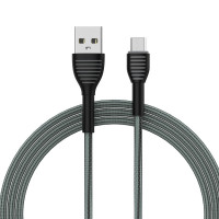 Кабель Colorway USB - MicroUSB (braided cloth) 3А 1м Silver (CW-CBUM041-GR)