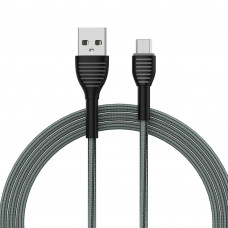 Кабель Colorway USB - MicroUSB (braided cloth) 3А 1м Silver (CW-CBUM041-GR)