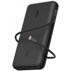 Акумулятор портативний Power Bank Belkin 25000мА·год, з інтегрованим кабелем USB-C, чорний BPB039HQB