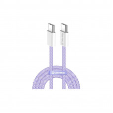Кабель Colorway Type-C - Type-C (braided cotton) (PD Fast Charging 60W) 3.0А 1м фіолетовий CW-CBPDCC
