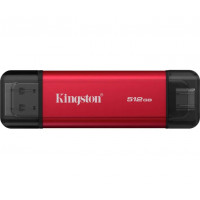 SSD Kingston Dual USB-A/C 512GB Dual Portable 1050MB/s USB 3.2 Gen 2 Red/Black