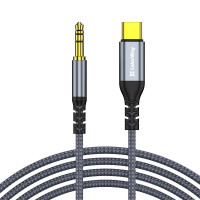 Адаптер-перехідник ColorWay USB-C to 3.5 mm mini-Jack 1.2 м сірий