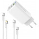Мережевий зарядн. прист. Colorway GaN Mini 65W PD Port PPS USB (USB-2C1A) cable Type-C&Lightning