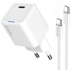 Зарядний пристрій Colorway GaN Mini 25W PD Port PPS USB-C біле cable Type-C