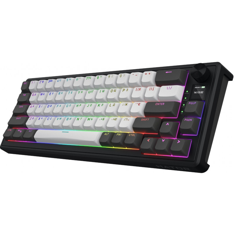 Клавіатура механічна HATOR Skyfall 65 PRO wireless grey-black, UK-ISO, silent switches HTK4160EU