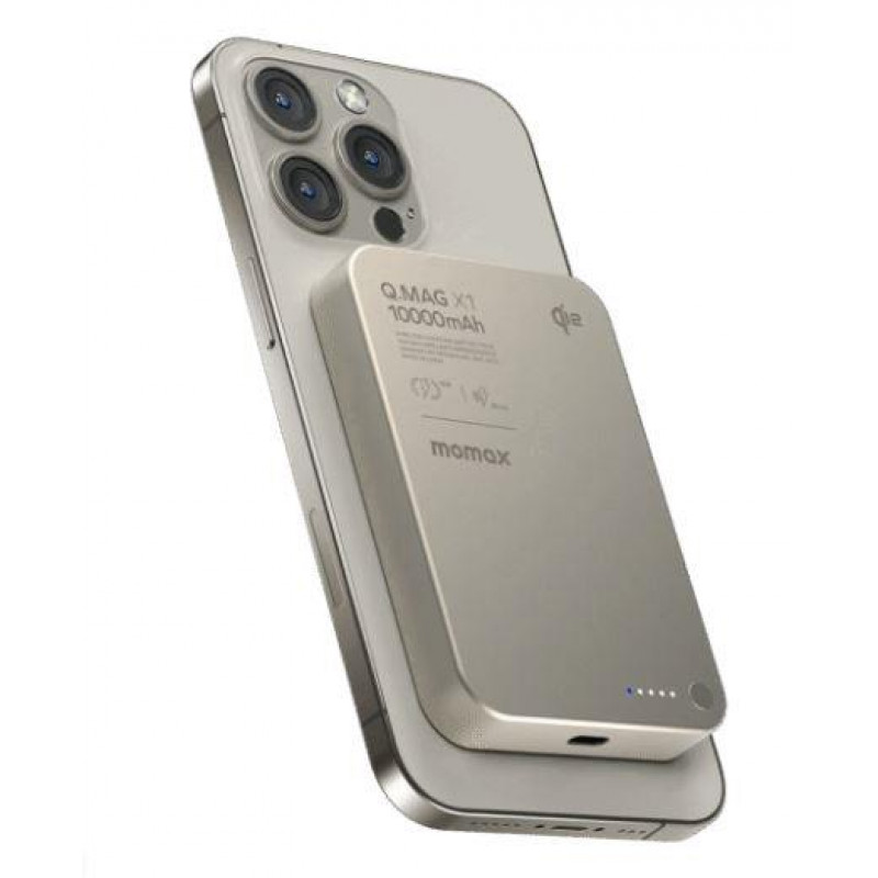 Портативний зарядний пристрій MOMAX WRL 10000MAH TITANIUM IP136Q2L