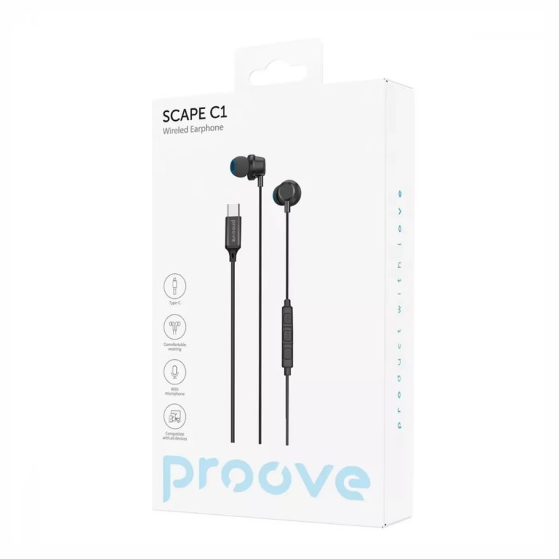 Провідні навушники Proove Scape C1 (Type-C) (black)