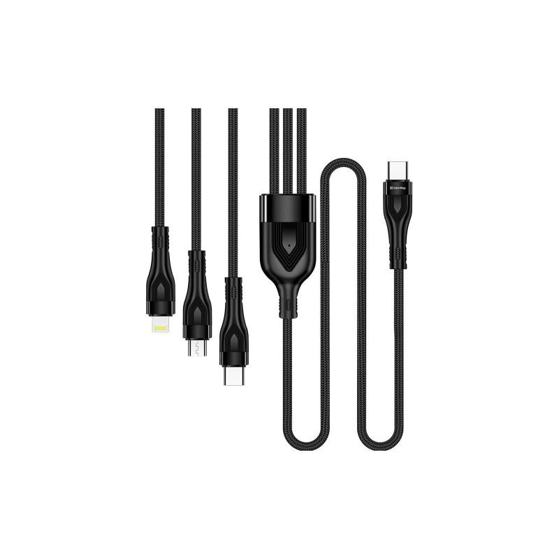 Кабель Colorway Type-C - 3в1 (Lightning+MicroUSB+Type-C) 3.0A 1.2м чорний CW-CBPDU3060-BK
