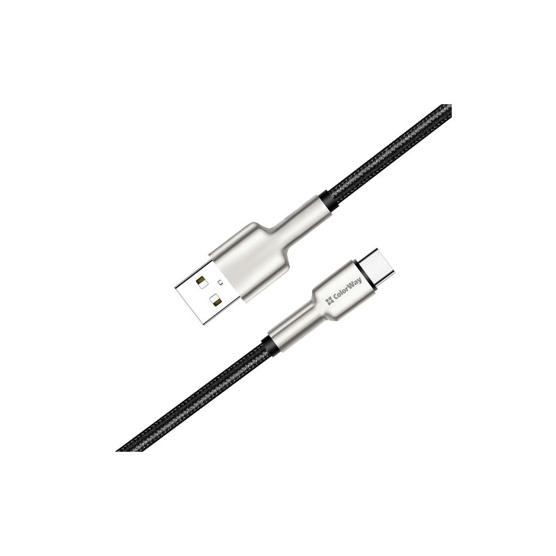 Кабель Colorway USB - Type-C 2.4а 1м чорний CW-CBUC046-BK