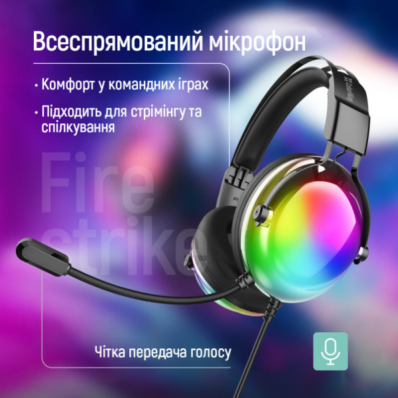 Навушники ColorWay Firestrike RGB Black CW-HPG04BK