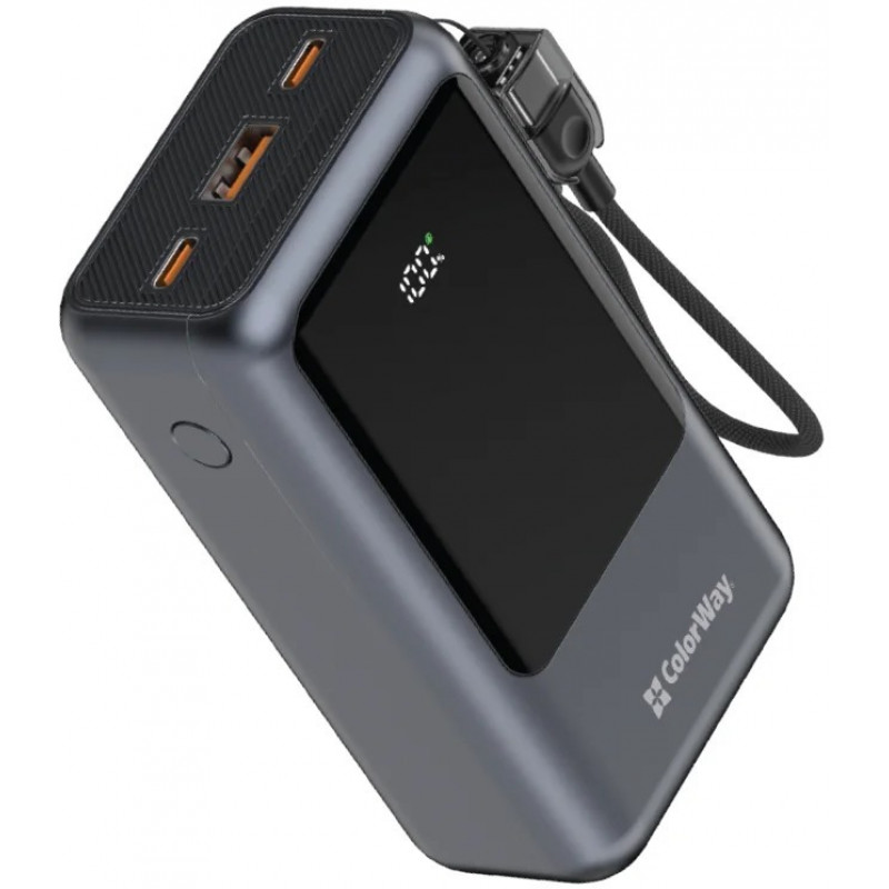 УМБ ColorWay Power Bank 20 000 mAh Urban (USB QC4.0 + USB-C PD22.5W) Gray