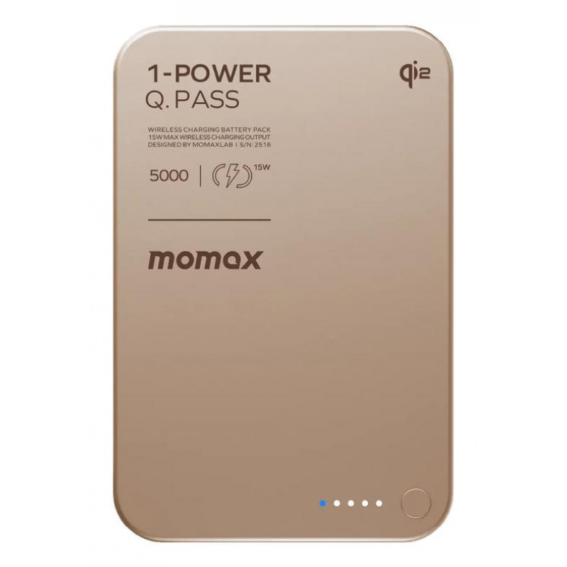 Портативний зарядний пристрій MOMAX WRL 5000MAH SANDSTONE IP129Q2L2