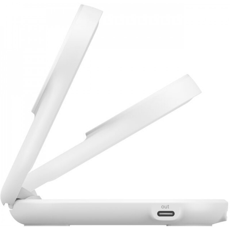 Зарядний пристрій бездротовий Belkin UltraCharge 2-in-1 Foldable Magnetic Charging 25Вт, білий WIZ03