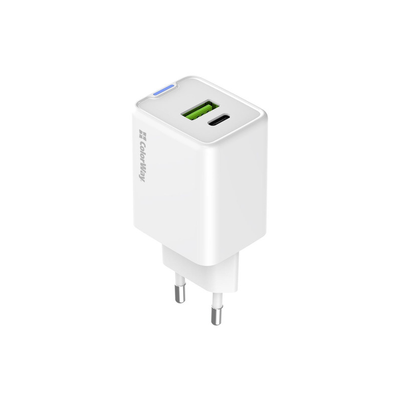 Зарядний пристрій Colorway GaN Mini 45W PD Port PPS USB (Type-C PD + USB QC4.0) білий