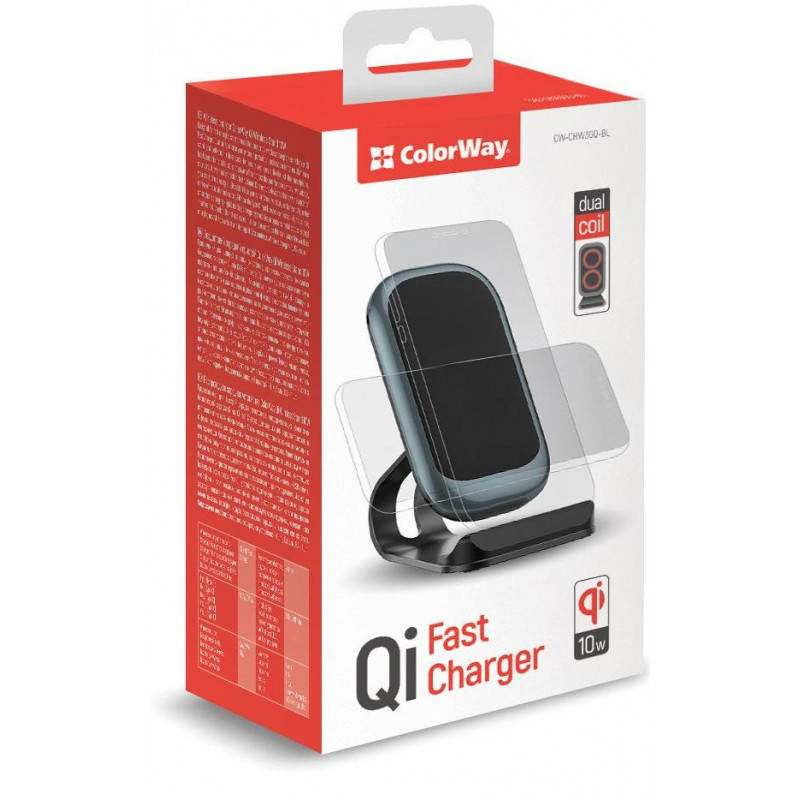Бездротовий зарядний пристрій СolorWay Wireless Stand 10W Blue CW-CHW30Q-BL