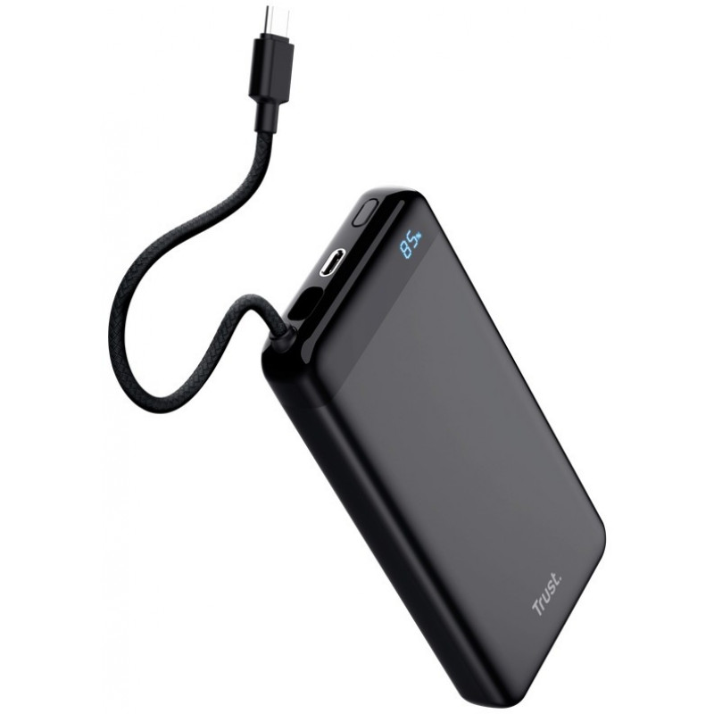 Акумулятор портативний літій-іонний power bank Trust Fiera, 20000мА·год, чорний 25881_TRUST
