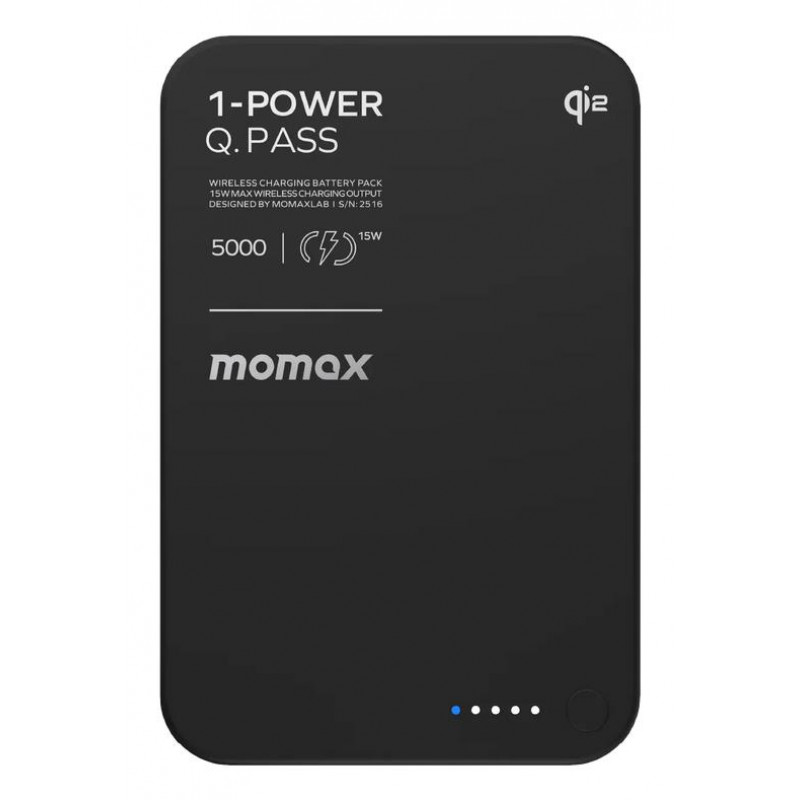 Портативний зарядний пристрій MOMAX WRL 5000MAH BLACK IP129Q2D