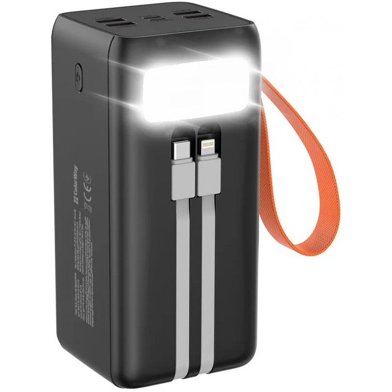 УМБ ColorWay Power Bank 50 000 mAh PowerView (USB QC4.0 + USB-C PD22.5W) Black