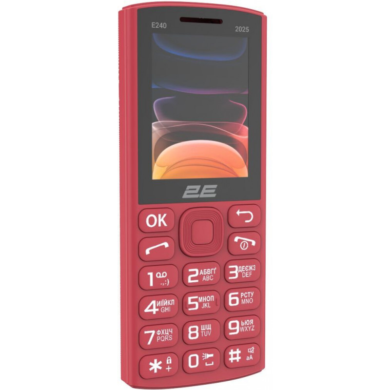 Мобільний телефон 2E E240 2025 2SIM, 1400мА•год, червоний 794300867219