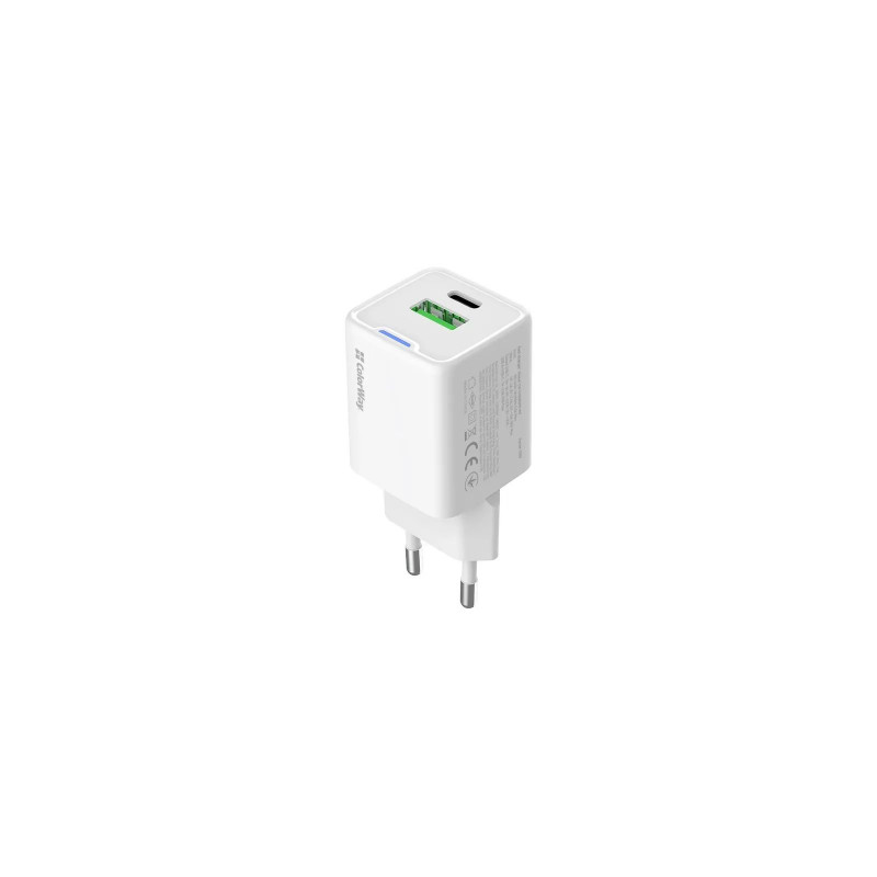 Зарядний пристрій Colorway GaN Mini 20W PD Port PPS USB (Type-C PD + USB QC4.0) біле