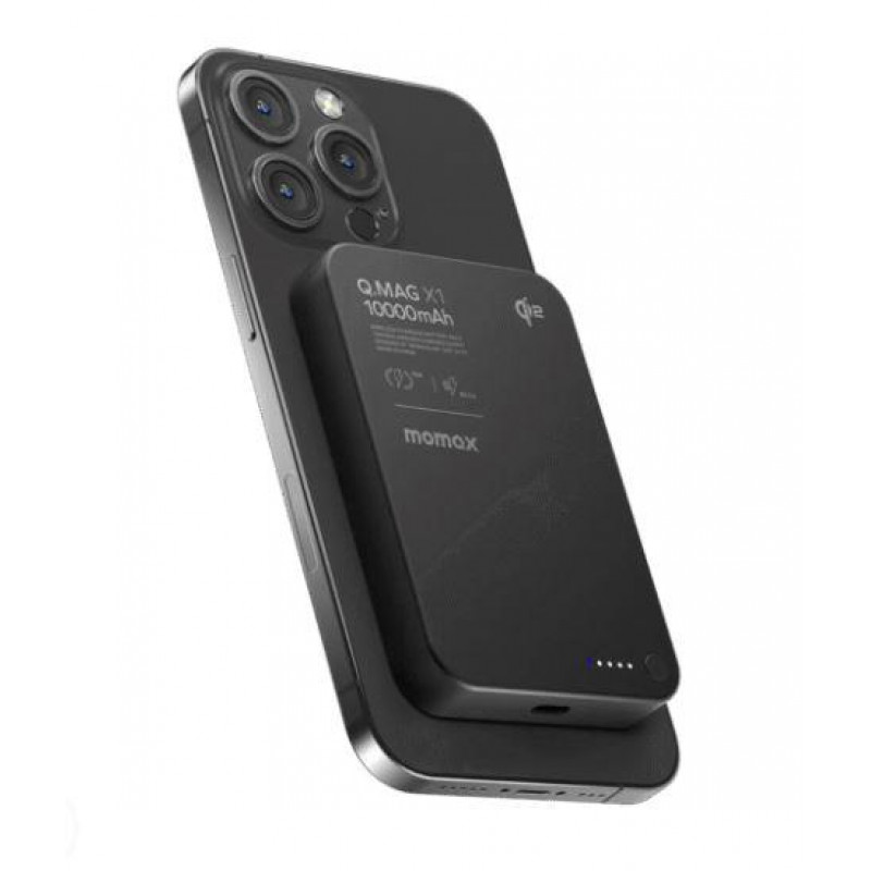 Портативний зарядний пристрій MOMAX WRL 10000MAH BLACK IP136Q2D