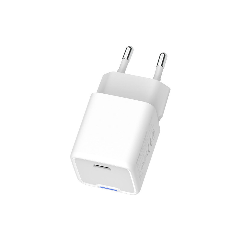 Мережевий зарядний пристрій Colorway GaN Mini 20W PD Port PPS USB-C білий CW-CHS059PD-WT
