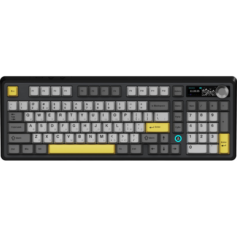 Бездротова механічна клавіатура Ajazz AK980 V2 Gift Switch V2 Black Grey Yellow (AK980-V2-G-BGY)