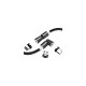 Кабель Colorway USB - 3в1 (Lightning + MicroUSB + Type-C) Magnetic Rotation 540 ° 2.4а 1м чорний CW-