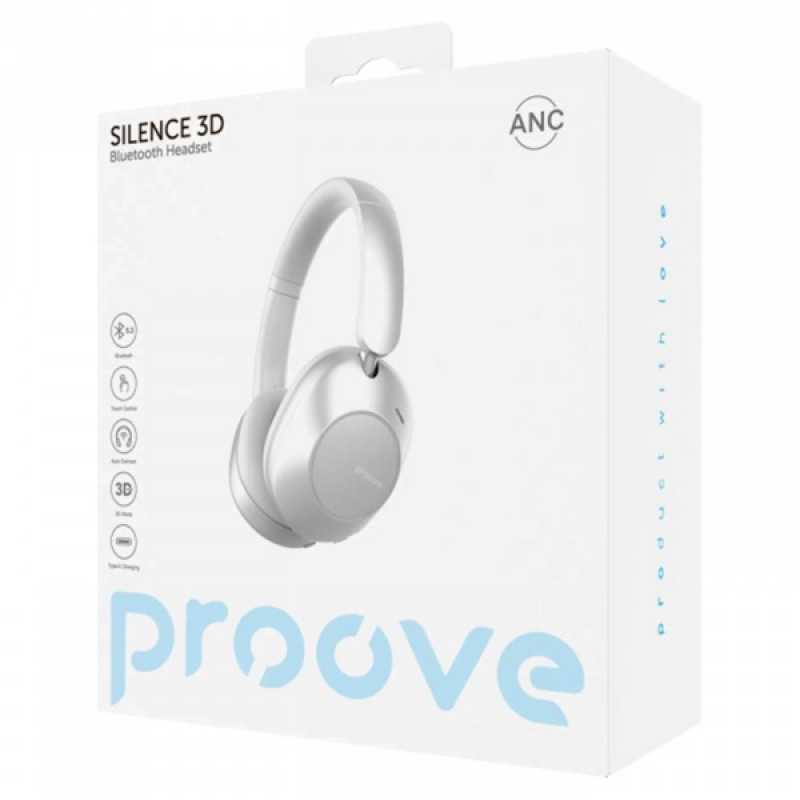Бездротові навушники Proove Silence 3D with ANC (light gray)