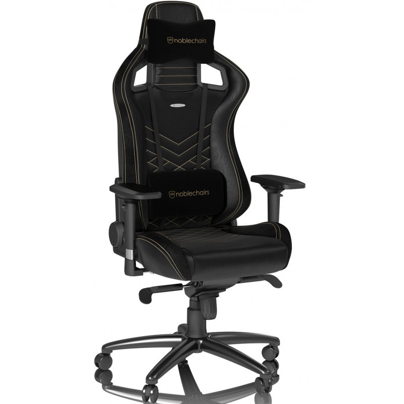 Ігрове крісло Noblechairs EPIC штучна шкіра, чорний/золотий NBL-PU-GOL-002
