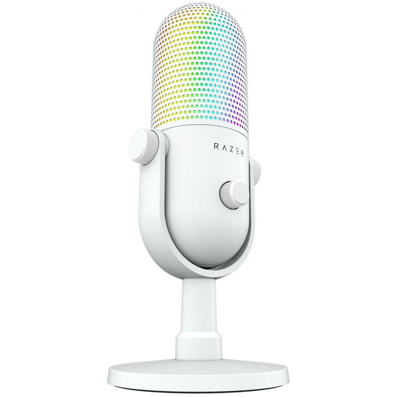 Мікрофон геймінговий Razer Seiren V3 Chroma, Uni, RGB, USB-A, 2м, білий RZ19-05060200-R3M1