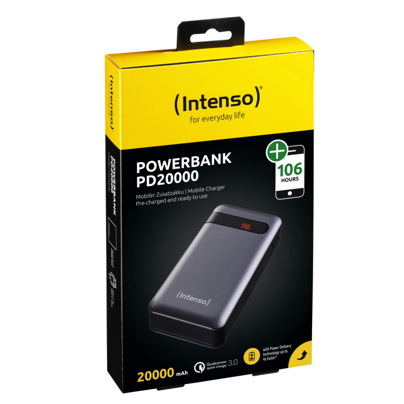 Портативний зарядний пристрій INTENSO USB 20000MAH QC3.0 ANTHRACITE 7332354