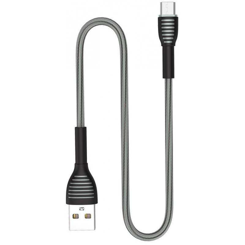 Кабель Colorway USB - MicroUSB (braided cloth) 3А 1м Silver (CW-CBUM041-GR)