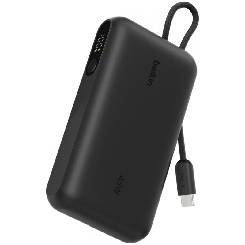 Акумулятор портативний Power Bank Belkin 10000мА·год, з інтегрованим кабелем USB-C, чорний BPB029HQB