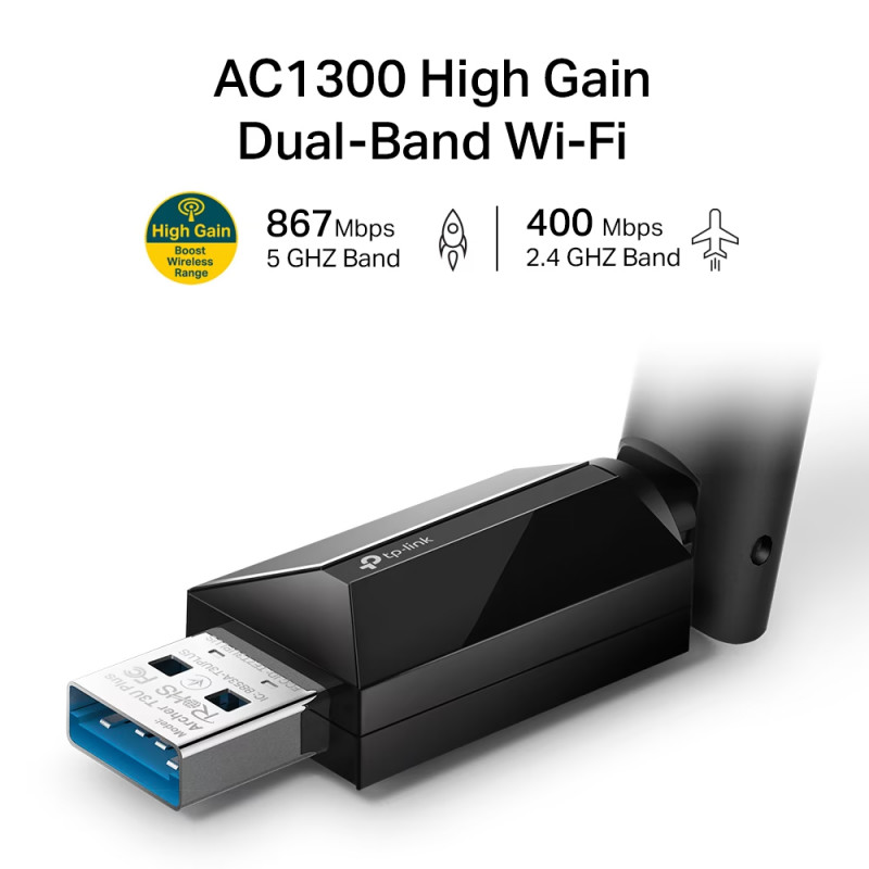 Мережевий адаптер Wi-Fi TP-LINK Archer T3U Plus WiFi5 / AC1300 / MU-MIMO