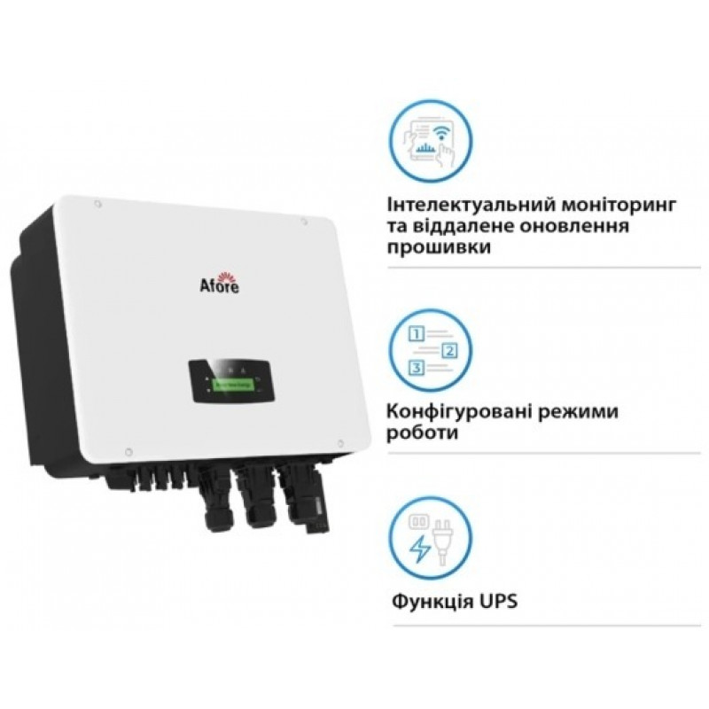 Гібридний інвертор Afore AF15K-TH 15KW HV-battery 2 MPPT Wi-Fi 220/380V Трифазний (AF15K-TH)