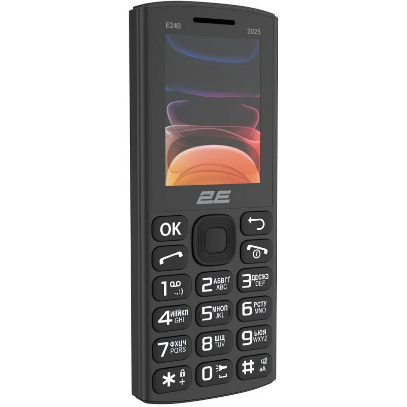 Мобільний телефон 2E E240 2025 2SIM, 1400мА•год, чорний 794300867202