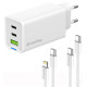 Мережевий зарядн. прист. Colorway GaN Mini 65W PD Port PPS USB (USB-2C1A) cable Type-C&Lightning