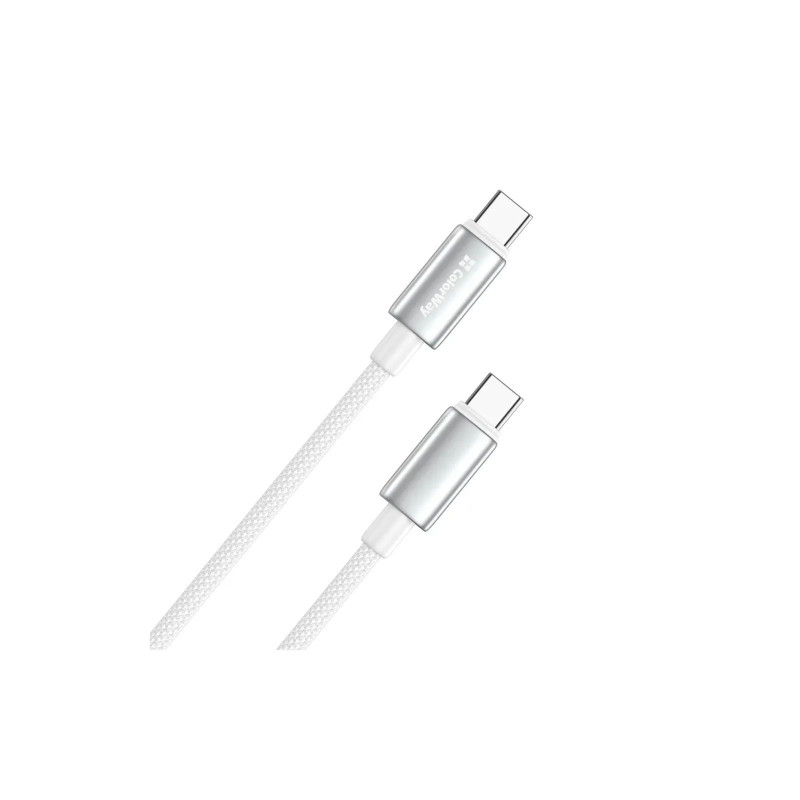 Кабель Colorway Type-C - Type-C (zinc alloy braided) (PD Fast Charging 100W) 5А 1м CW-CBPDCC098-WT