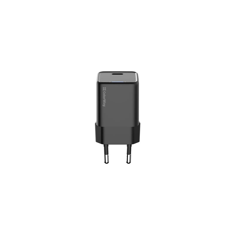 Зарядний пристрій Colorway GaN Mini 25W PD Port PPS USB-C чорне CW-CHS052PD-BK