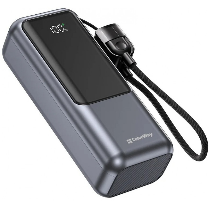 УМБ ColorWay Power Bank 10 000 mAh Urban (USB QC4.0 + USB-C PD22.5W) Gray