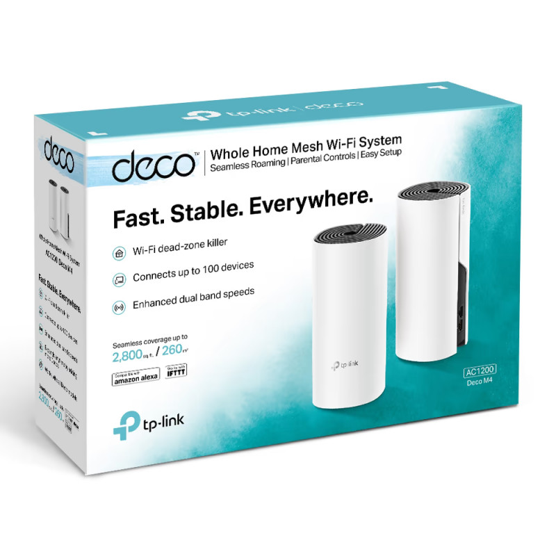 Маршрутизатор TP-LINK Deco M4 (2-pack) MESH система WiFi5 / AC1200 / 1 Гбіт/с